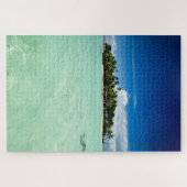 Pazifische einsame Insel mit Palmen in der Lagune Puzzle (Horizontal)