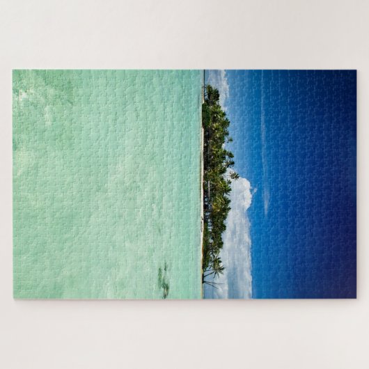 Pazifische einsame Insel mit Palmen in der Lagune Puzzle (Horizontal)