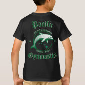 Pazifische Gymnastik Kinder schwarzer T - Shirt (Rückseite)