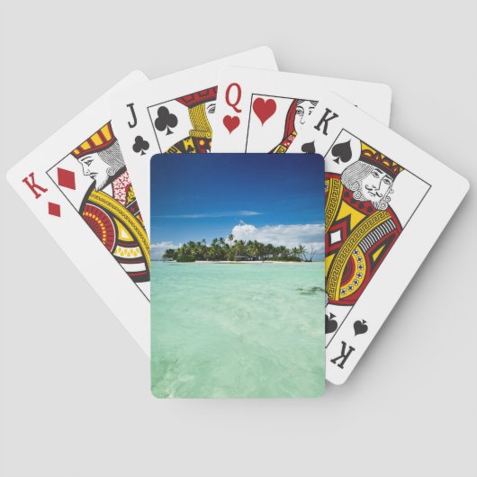 Pazifische Insel mit Palme-Pokerplattform Spielkarten (Rückseite)