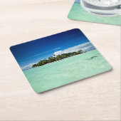 Pazifische Insel mit Palme-Untersetzer Rechteckiger Pappuntersetzer (angewinkelt)