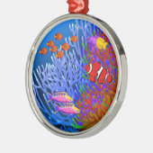 Pazifische Korallenriff-Fisch-Verzierung Silbernes Ornament (Links)