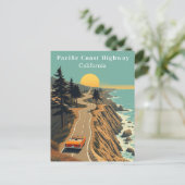 Pazifische Küste Highway California Vintage Küste Postkarte (Stehend Vorderseite)