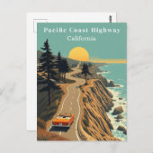 Pazifische Küste Highway California Vintage Küste Postkarte (Vorne/Hinten)