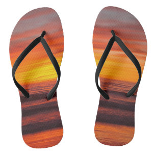 Pazifische Küste Orange und Gelb Sonnenuntergang ü Badesandalen