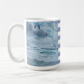 Pazifische Küste - Seegang/Seegullen/Wellen/Streif Kaffeetasse (Links)