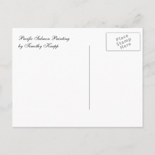 Pazifische Lachsmalerei Postkarte (Rückseite)