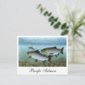 Pazifische Lachsmalerei Postkarte (Stehend Vorderseite)