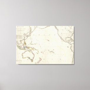 Pazifische nordamerikanische Karte Leinwanddruck