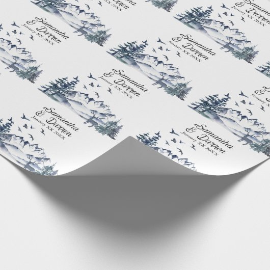 Pazifische Nordwest-Rocky-Berge Hochzeiten Geschenkpapier (Ecke)