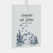 Pazifische Nordwest-Rocky-Berge Hochzeiten Ornament Aus Glas (Vorderseite Rechts)