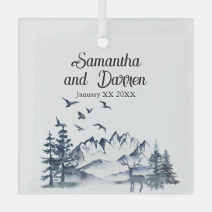 Pazifische Nordwest-Rocky-Mountains-Hochzeit Ornament Aus Glas