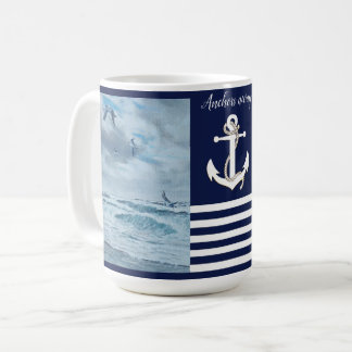 Pazifische Seeküste/Marineblau/Segelboot/Anker weg Kaffeetasse