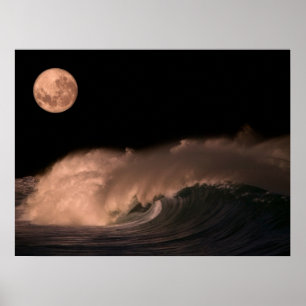 Pazifische Sturmwellen Nordküste von Oahu, Hawai Poster