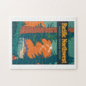 Pazifische Vintage Reise-Plakat-Nordwestgrafik Puzzle (Horizontal)