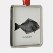 Pazifischer Heilbutt-Logo Ornament Aus Metall (Rechts)