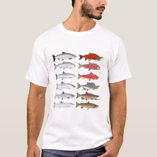 Pazifischer Lachs - Phasen des Ozeans und des Laic T-Shirt (Vorderseite)