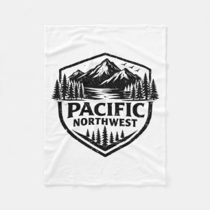 Pazifischer Nordwesten Berge Retro Vintage Oregon Fleecedecke