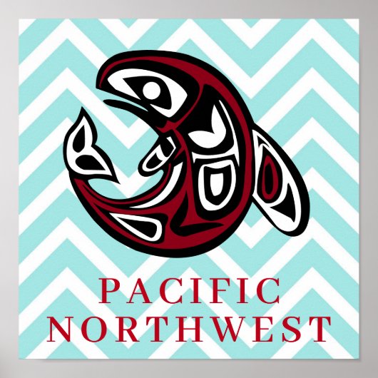 Pazifischer Nordwesten Native American Killerwal Poster (Vorne)