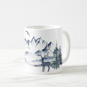 Pazifischer Nordwesten Rocky Mountains und Hirsch Kaffeetasse