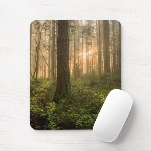 Pazifischer Nordwestnebeliger Morgen des wald| Mousepad (Mit Mouse)