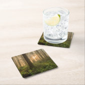 Pazifischer Nordwestnebeliger Morgen des wald| Rechteckiger Pappuntersetzer (Vor Ort)