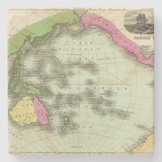 Pazifischer Ozean 6 Steinuntersetzer (Vorderseite)