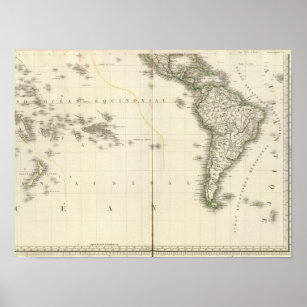 Pazifischer Ozean Atlas Karte Poster