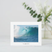 Pazifischer Ozean große Welle in Tahiti weiße Post Postkarte (Stehend Vorderseite)