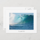 Pazifischer Ozean große Welle in Tahiti weiße Post Postkarte (Vorne/Hinten)