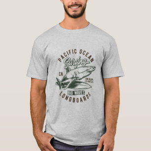 Pazifischer Ozean Longboards Vintage-Surf-Design T-Shirt