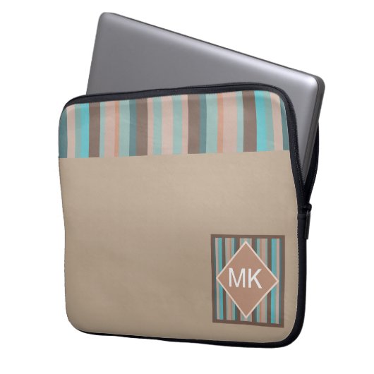 Pazifischer Ozean Streifen Laptopschutzhülle (Vorderseite Links)