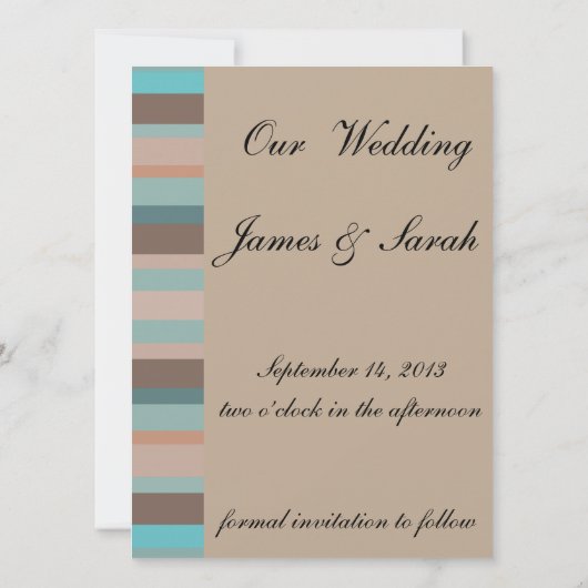 Pazifischer Ozean Streifen Save The Date (Rückseite)