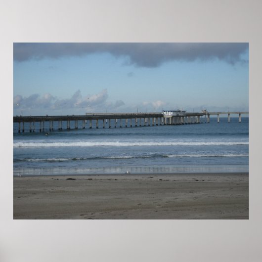 Pazifischer Ozean und Ocean Beach Pier. Poster (Vorne)