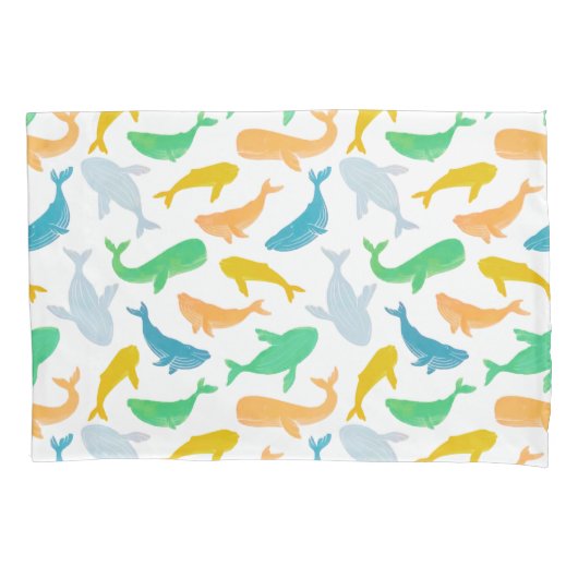 Pazifischer Ozeanwal Wasserfarbe Kissenbezug (Vorderseite)