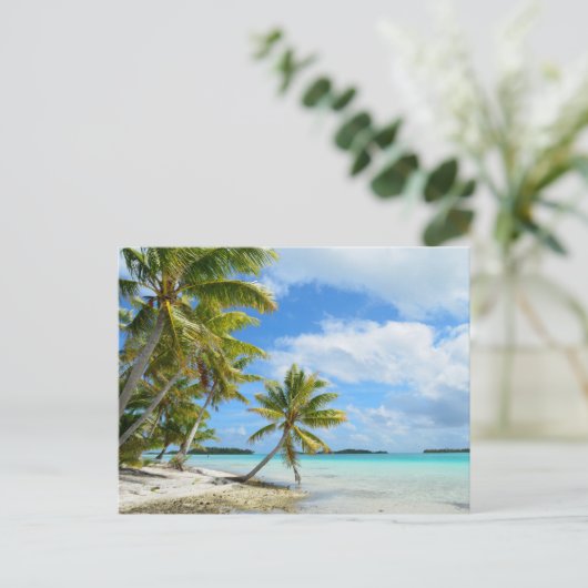 Pazifischer Palmenstrand Postkarte (Stehend Vorderseite)