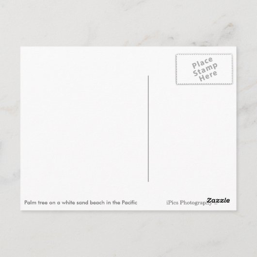 Pazifischer Palmenstrand Postkarte (Rückseite)