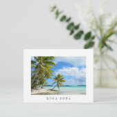 Pazifischer Palmenstrand Postkarte von Bora Bora (Stehend Vorderseite)