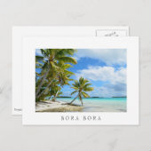 Pazifischer Palmenstrand Postkarte von Bora Bora (Vorne/Hinten)