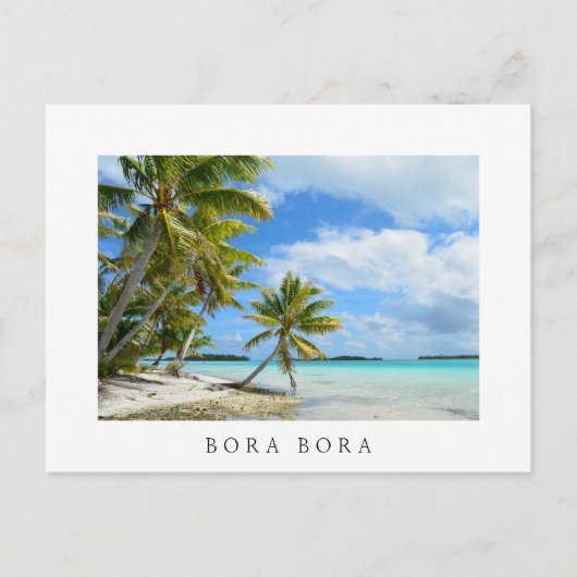 Pazifischer Palmenstrand Postkarte von Bora Bora (Vorderseite)