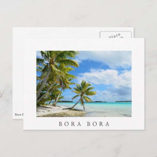 Pazifischer Palmenstrand von Bora Bora Postkarte (Vorne/Hinten)