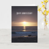 Pazifischer Sonnenuntergang, glücklicher Jahrestag Karte (Gelbe Blume)