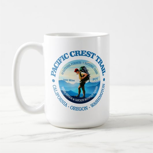 Pazifischer Wappen-Pfad (Hiker C) Kaffeetasse (Links)