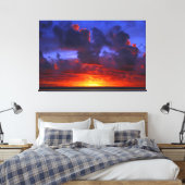PAZIFISCHES SONNENFEUER 40x60 Leinwanddruck (Insitu (Schlafzimmer))