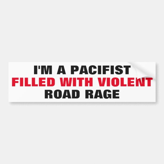 PAZIFIST MIT STRASSEN-RASEREI AUTOAUFKLEBER (Vorne)