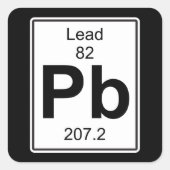 Pb - Blei Quadratischer Aufkleber (Vorderseite)