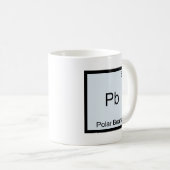 Pb - Eisbär-lustiges Chemie-Element-Symbol Kaffeetasse (VorderseiteRechts)