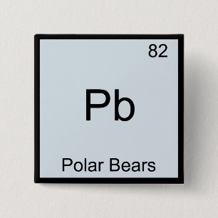 Pb - Eisbären Lustiges Chemie-Element-Symbol Button