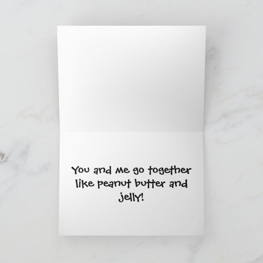 "PB&J Liebe-" Karte (Innenseite)