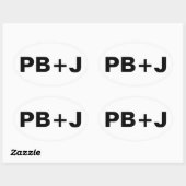 PB+J OVALER AUFKLEBER (Blatt)